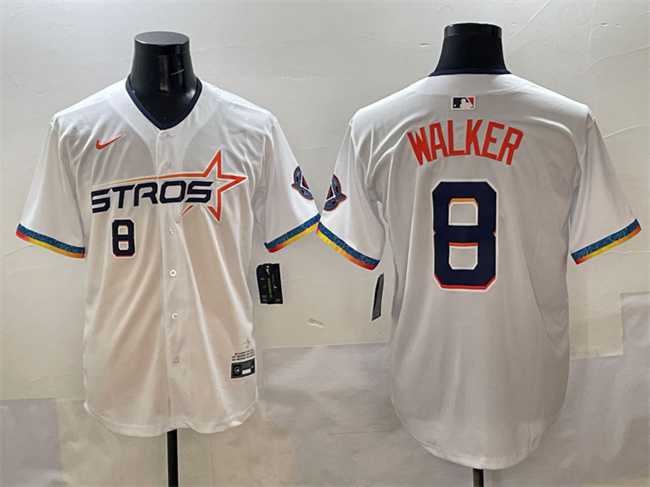 Men%27s Houston Astros #8 Christian Walker White 2025 City Connect Limited Stitched Jersey